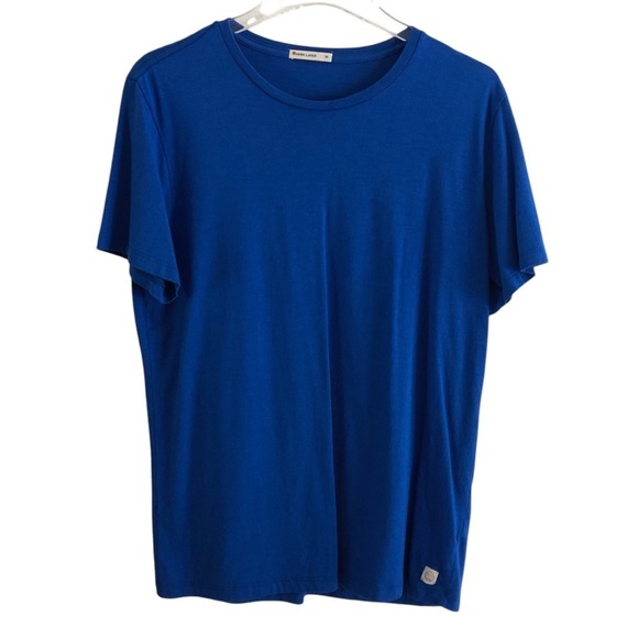 Marine Layer Mens Solid Blue Short Sleeve T-Shirt Medium - Picture 1 of 6